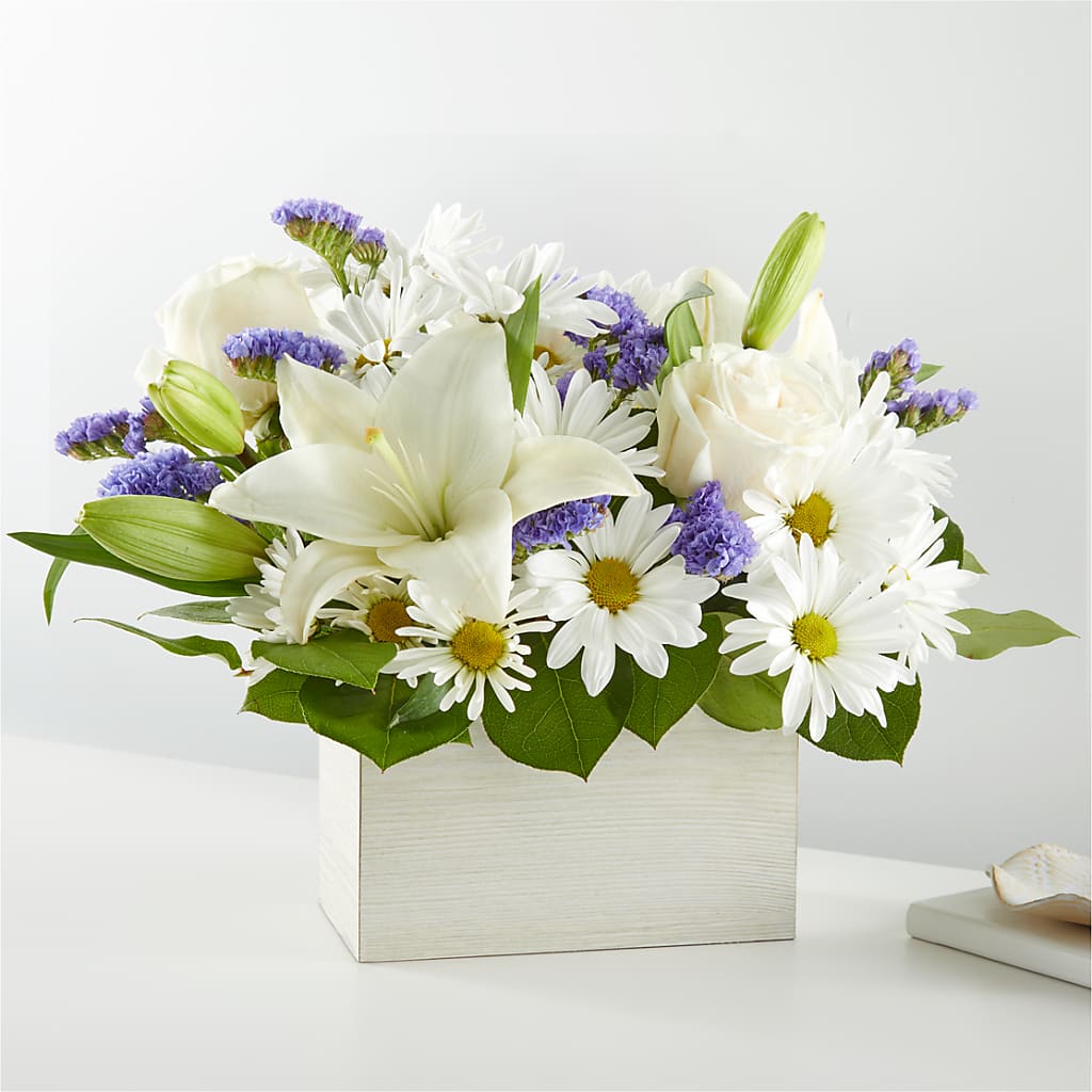 Beyond Blue Box Bouquet – Abell Flower Shop, Abernathy TX
