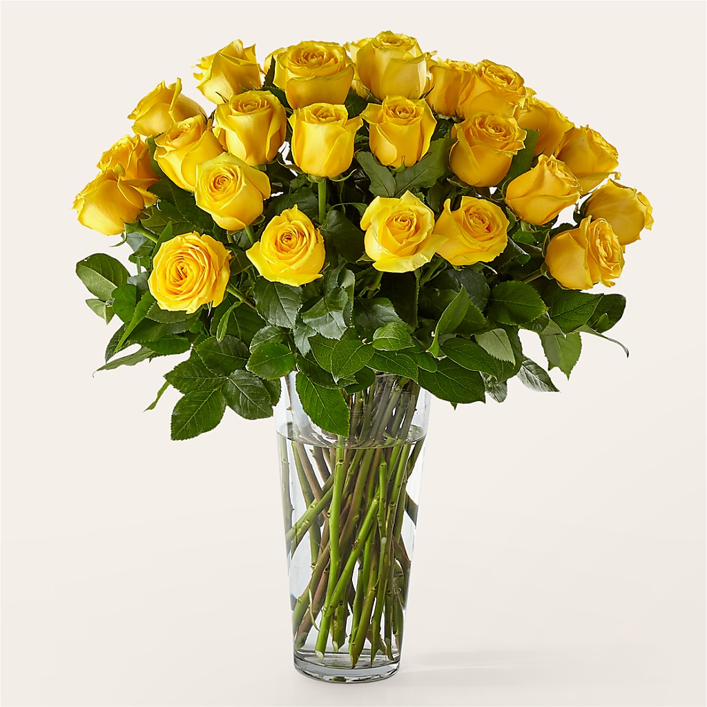 Long Stem Yellow Rose Bouquet – Abell Flower Shop, Abernathy TX