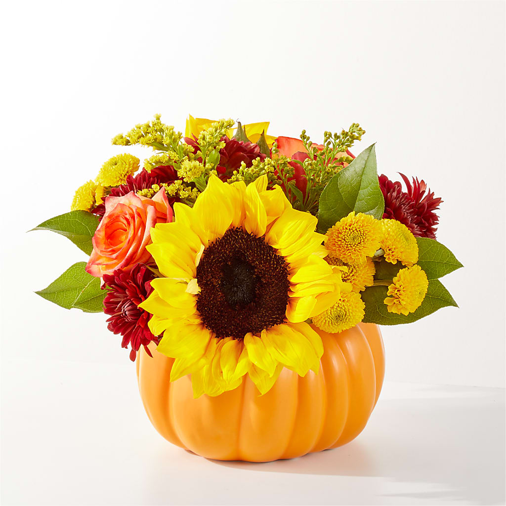 Golden Gourd Pumpkin Bouquet – Abell Flower Shop, Abernathy TX