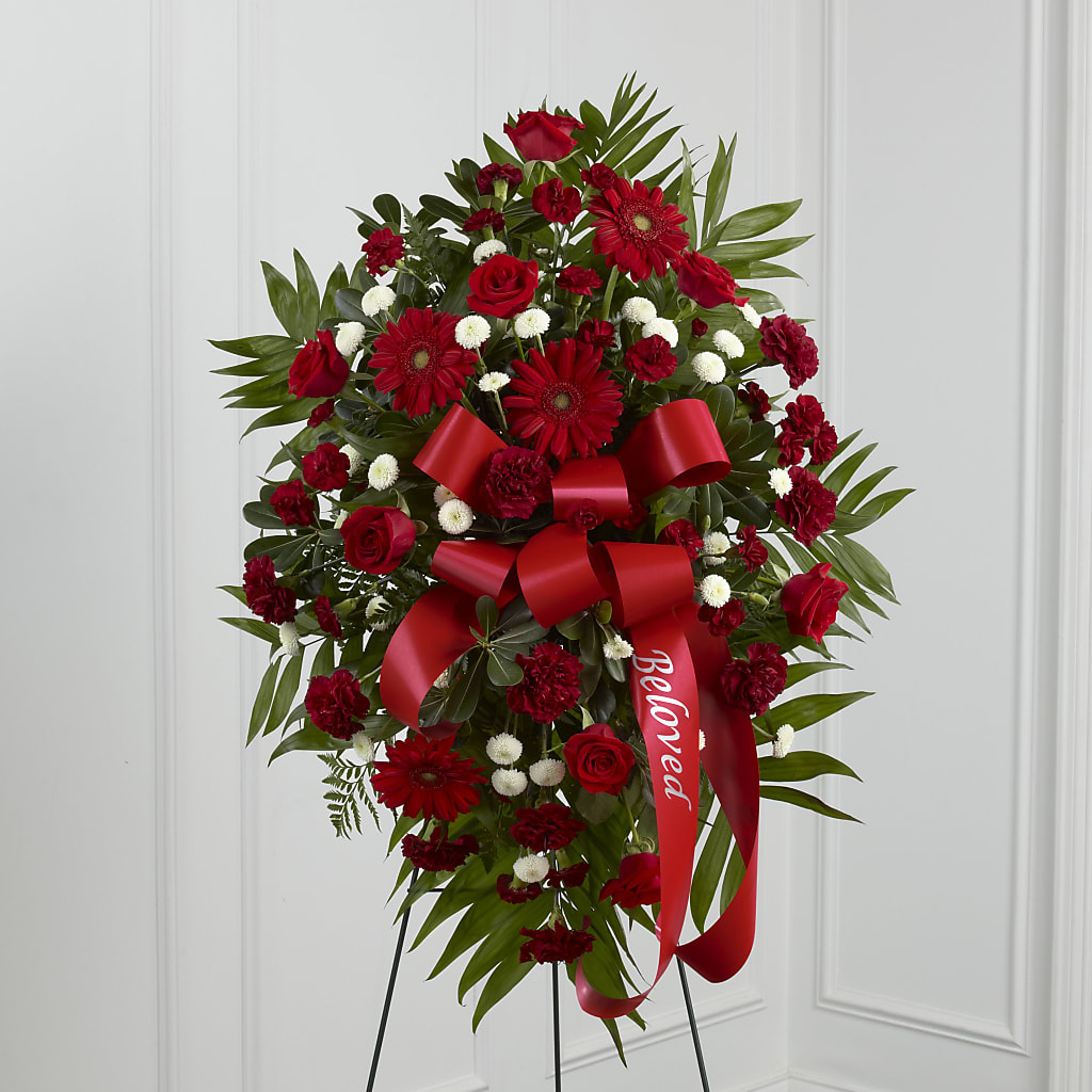 Treasured Memories Standing Spray – Abell Flower Shop, Abernathy TX