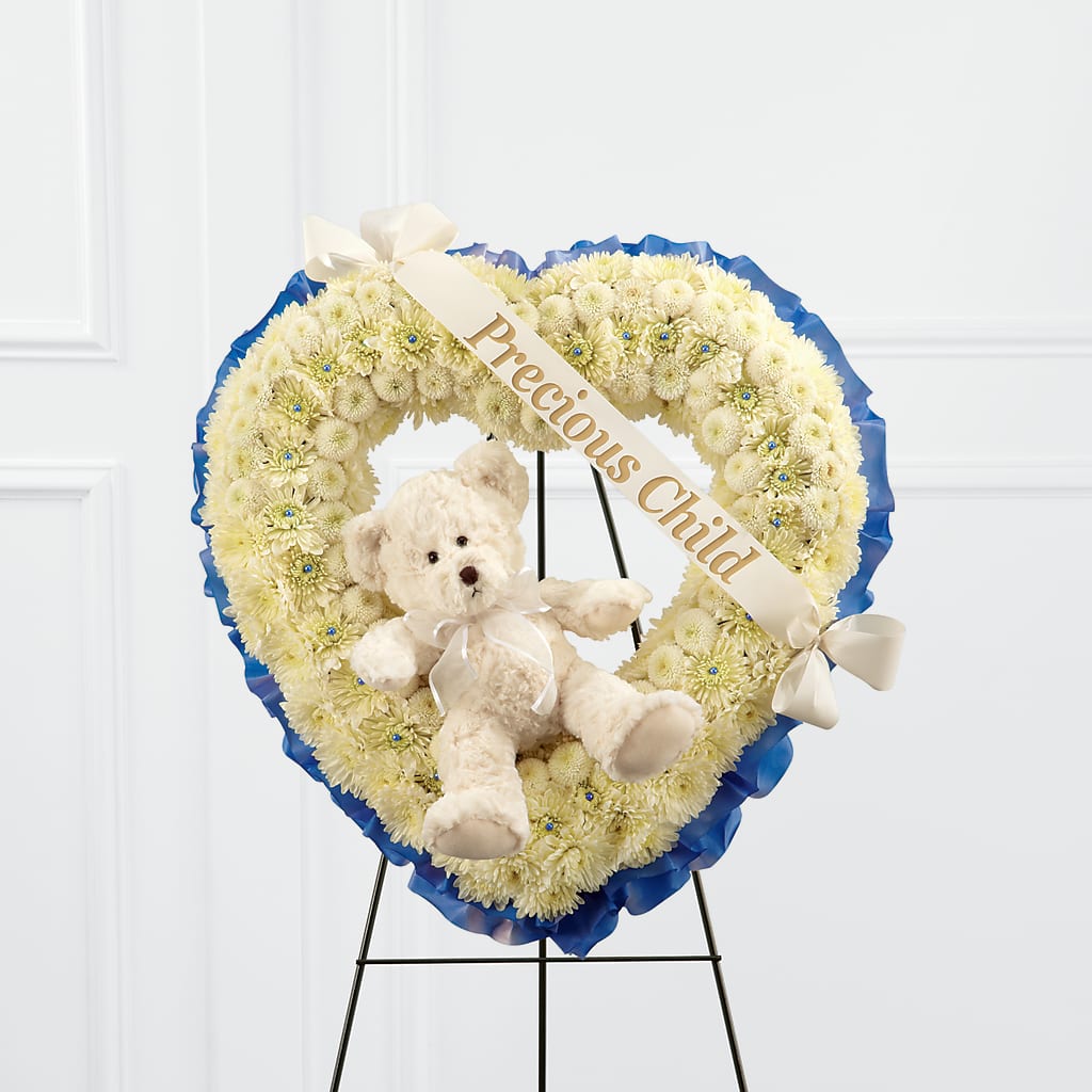 Precious Child Standing Heart – Abell Flower Shop, Abernathy TX
