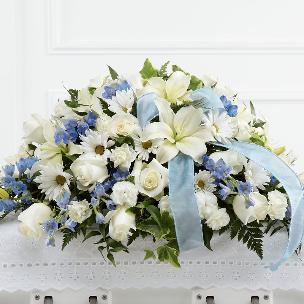 Tender Treasure Casket Spray – Abell Flower Shop, Abernathy TX