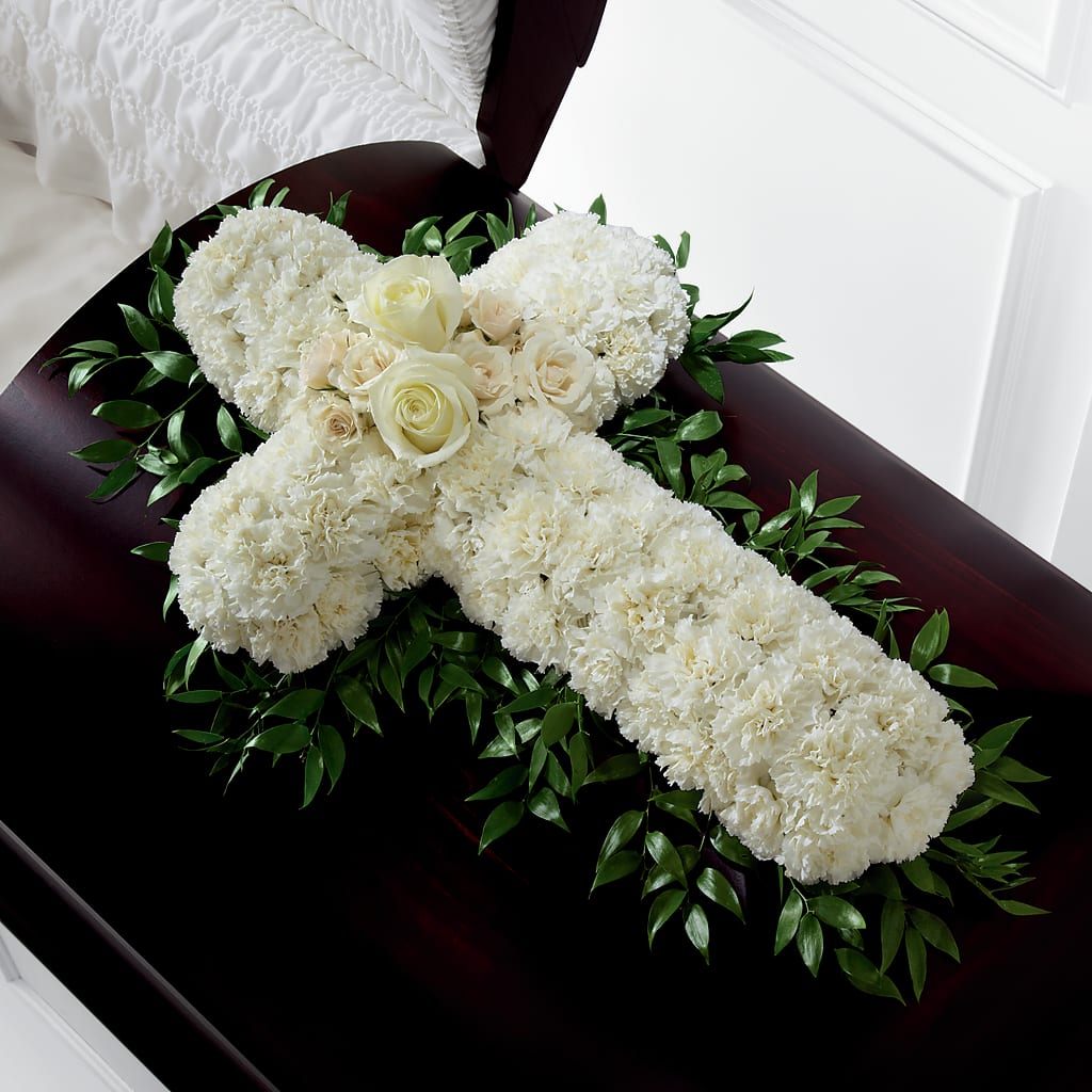 Peaceful Memories Casket Spray (Standard) – Abell Flower Shop, Abernathy TX