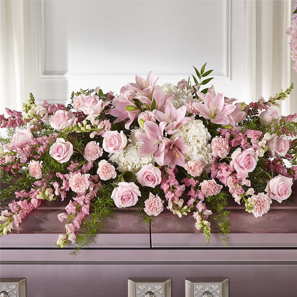 Life & Remembrance Casket Spray – Abell Flower Shop, Abernathy TX