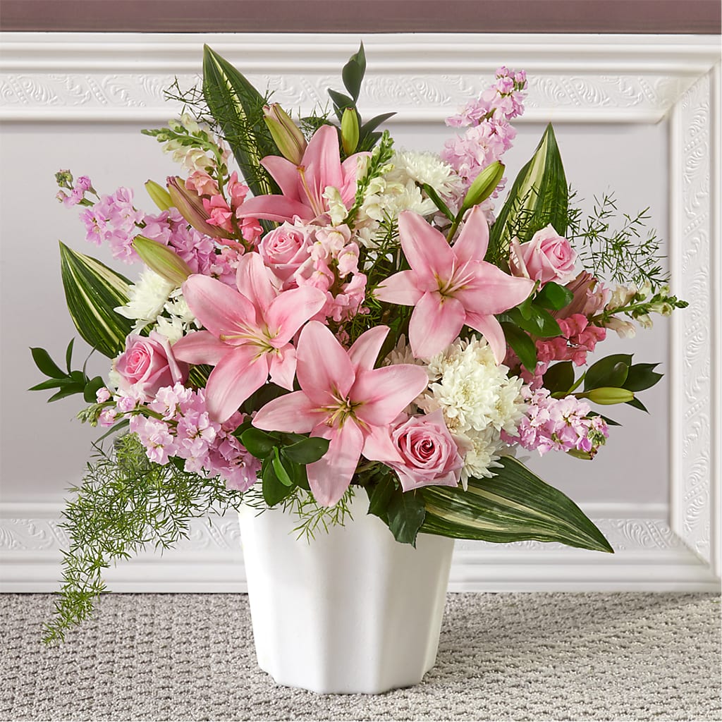 Simply Serene Floor Basket – Abell Flower Shop, Abernathy TX