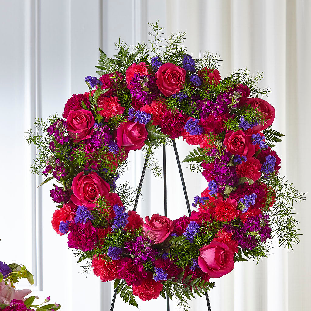 Calming Colors Wreath – Abell Flower Shop, Abernathy TX