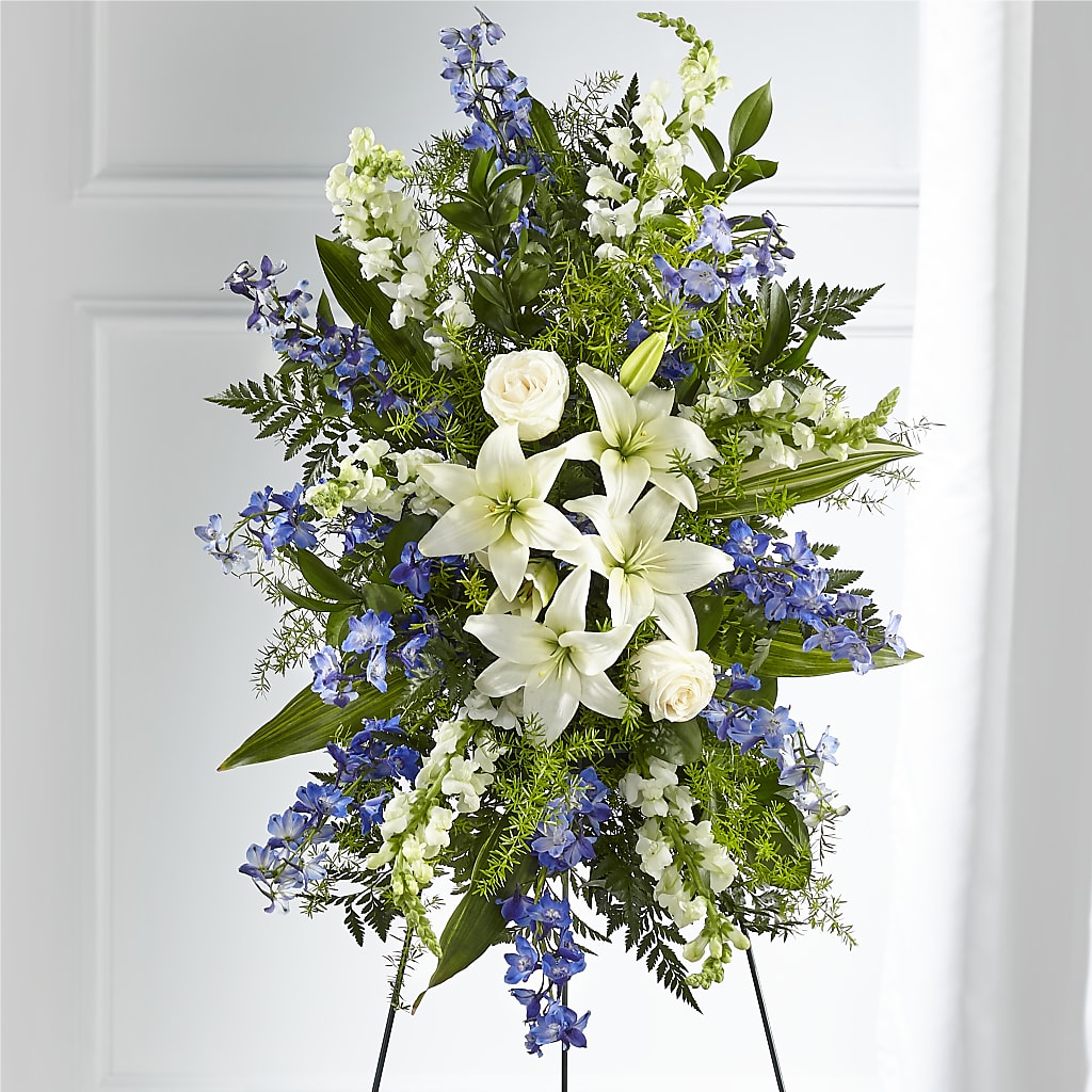 Faithful Friend Standing Spray – Abell Flower Shop, Abernathy TX