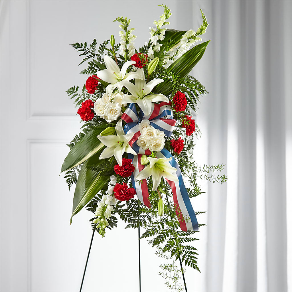Stars of Life Standing Spray – Abell Flower Shop, Abernathy TX