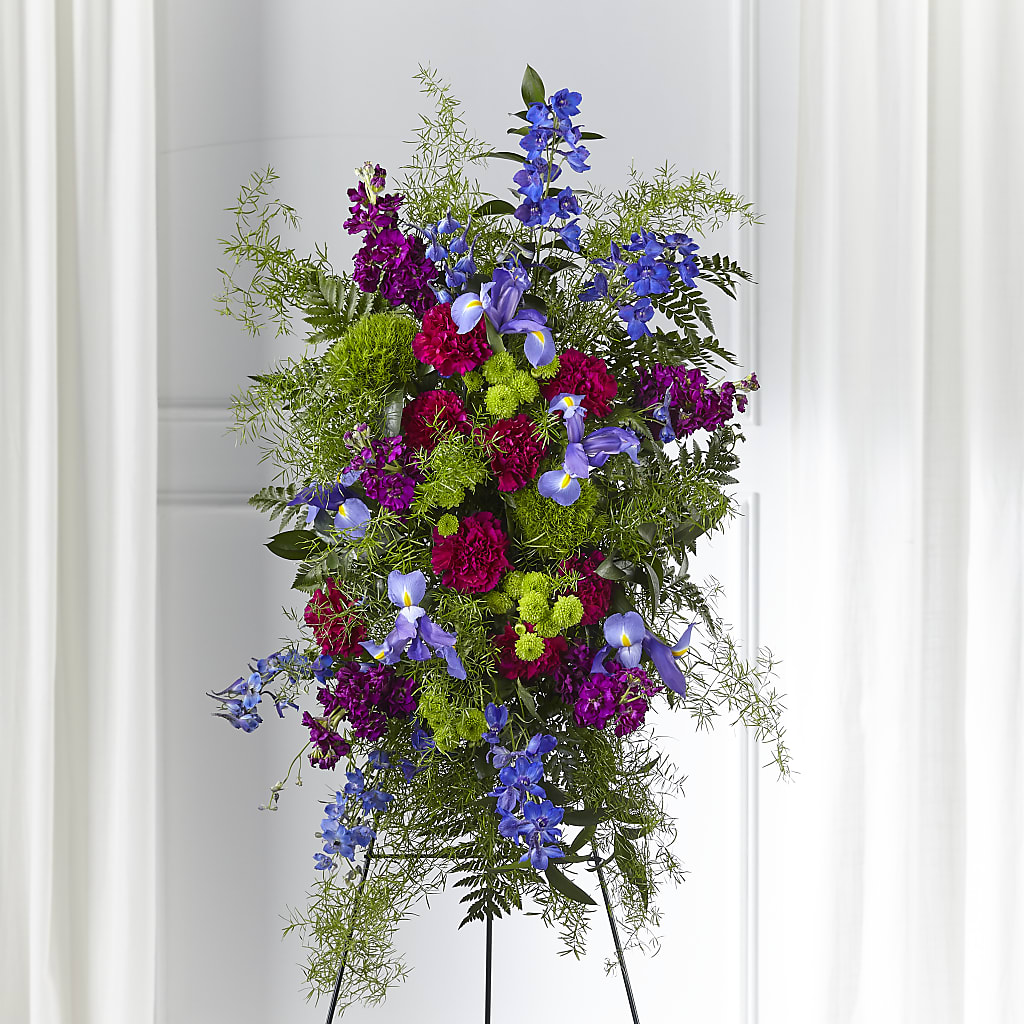 Heavenly Skies Standing Spray – Abell Flower Shop, Abernathy TX