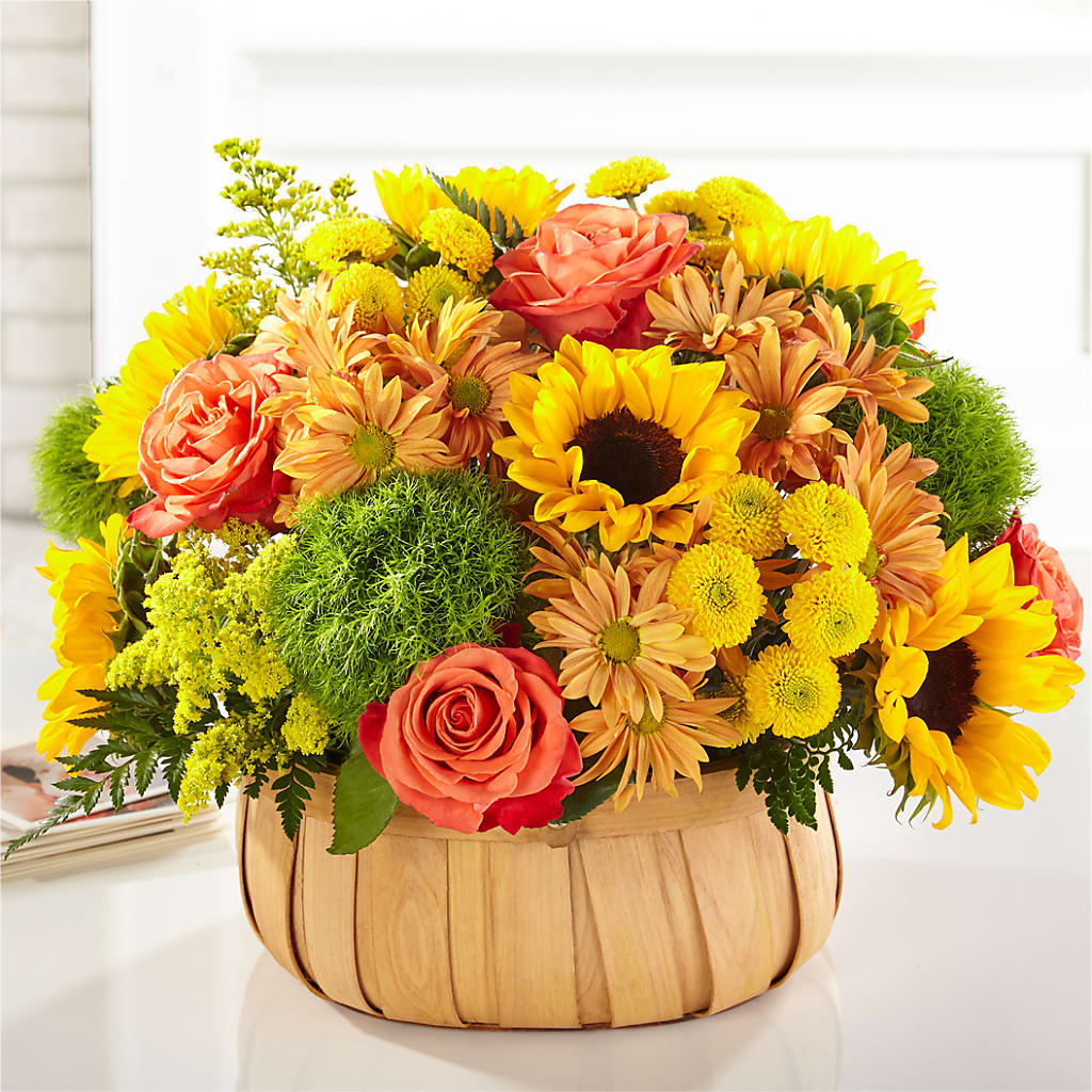 Harvest Sunflower Basket – Abell Flower Shop, Abernathy TX
