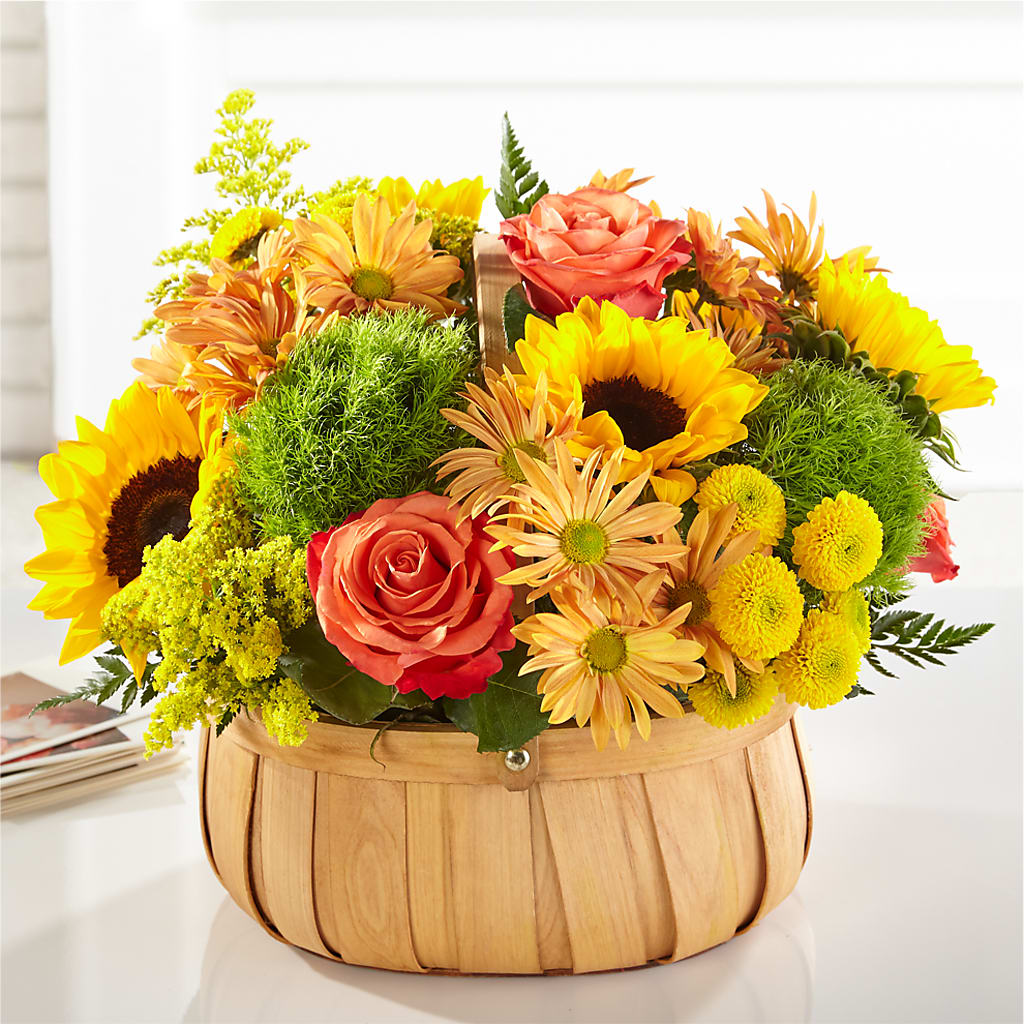 Harvest Sunflower Basket – Abell Flower Shop, Abernathy TX