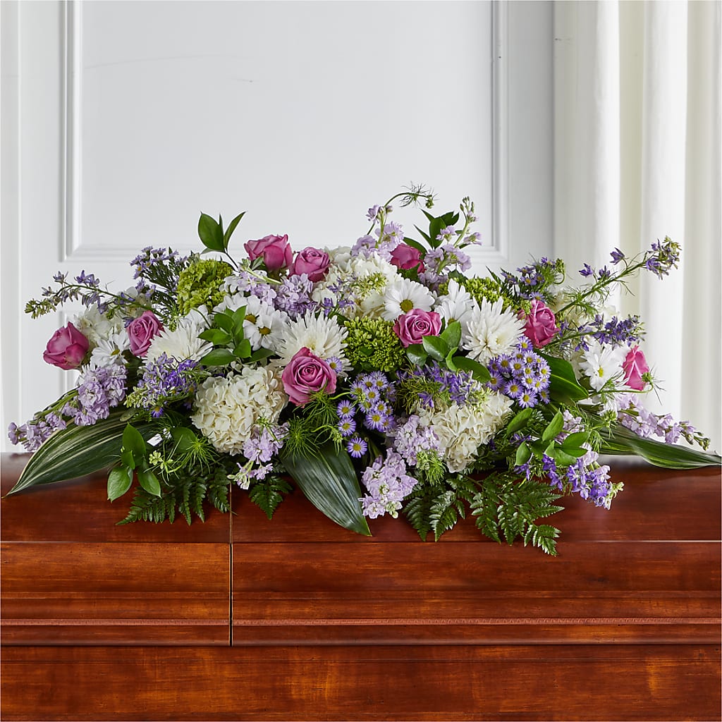 Meadows of Serenity Casket Spray – Abell Flower Shop, Abernathy TX