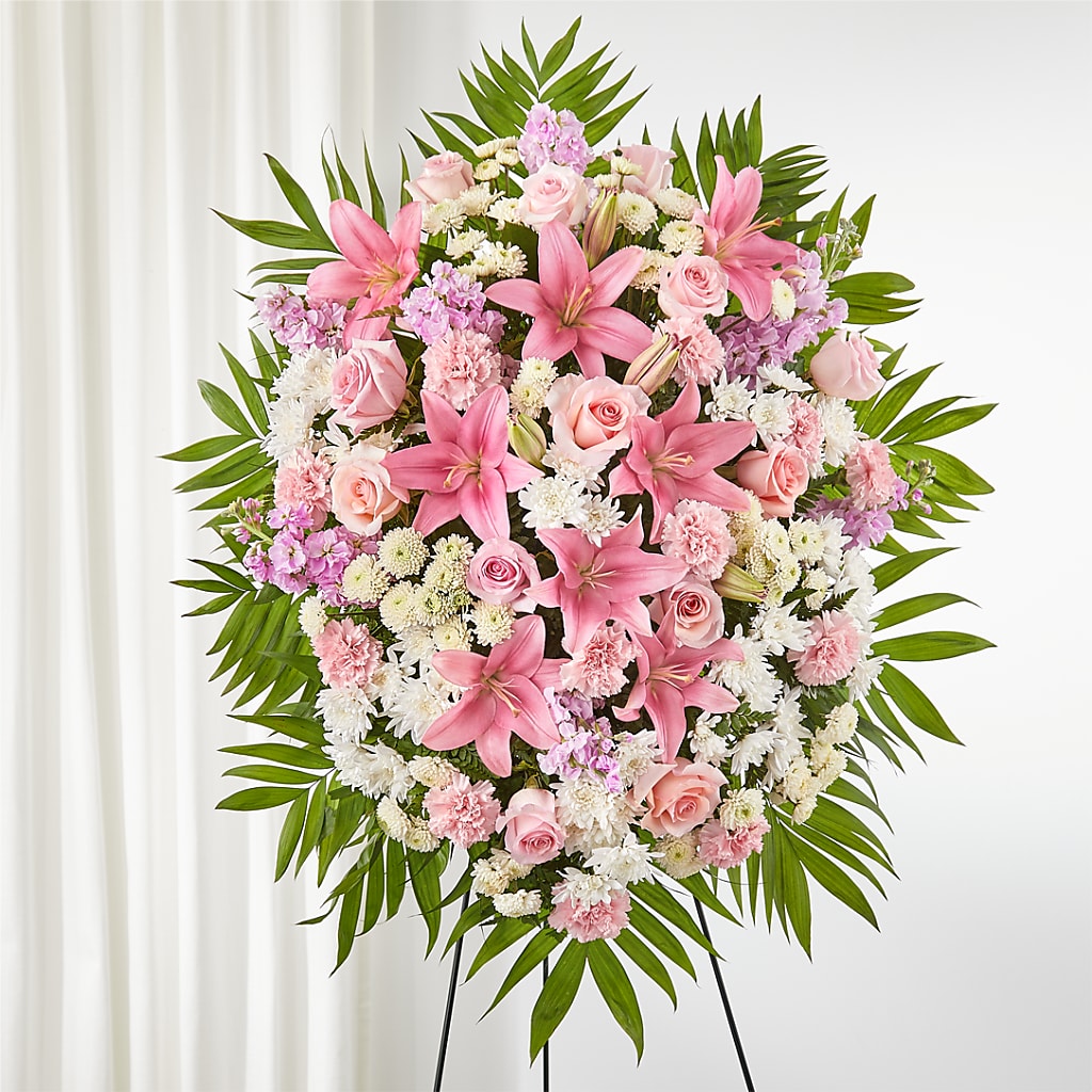 Offering Solace Standing Spray – Abell Flower Shop, Abernathy TX