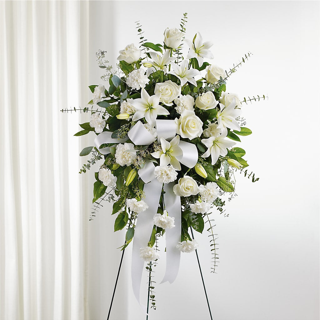 With Care Standing Spray – Abell Flower Shop, Abernathy TX