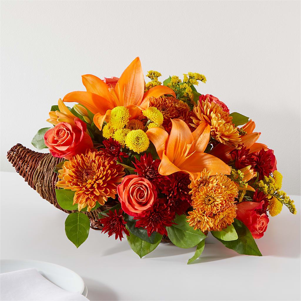 Bouquet of Blessings Cornucopia – Abell Flower Shop, Abernathy TX
