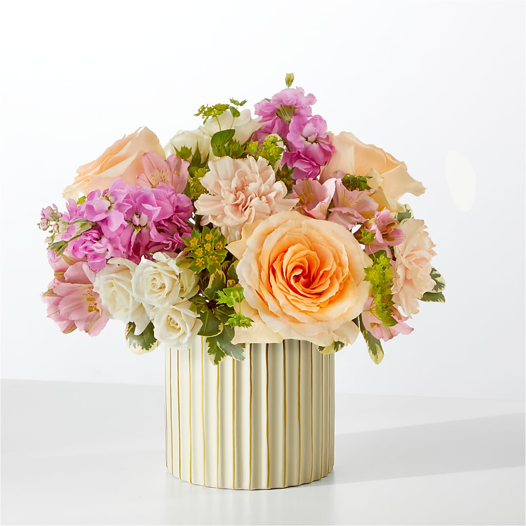 Paradise Bouquet with Ivory Vase – Abell Flower Shop, Abernathy TX