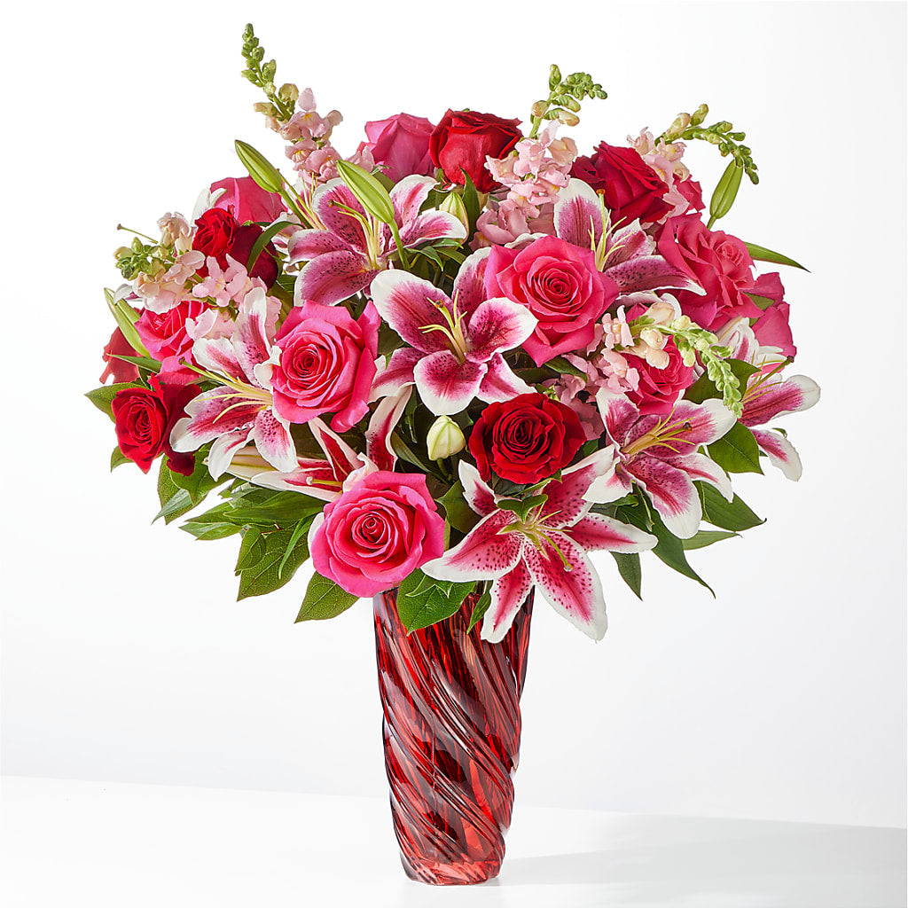 Always You Bouquet with Luxe Swirl Vase – Abell Flower Shop, Abernathy TX