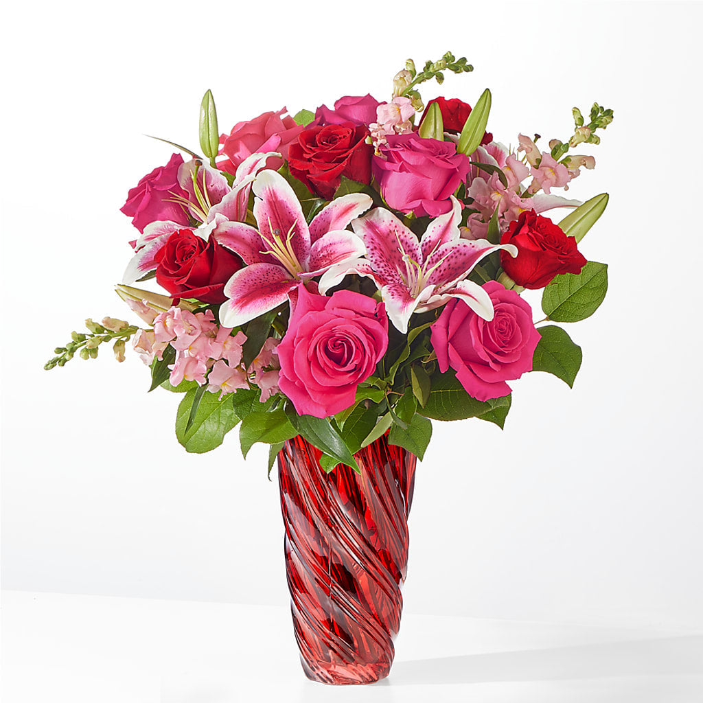 Always You Bouquet with Luxe Swirl Vase – Abell Flower Shop, Abernathy TX