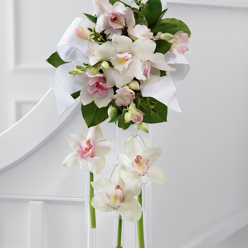 Perfect Entrance Pew Arrangement – Abell Flower Shop, Abernathy TX