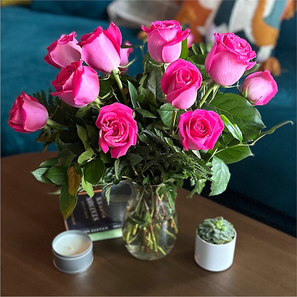 Long Stem Pink Rose Bouquet –  Abell Flower Shop, Abernathy TX