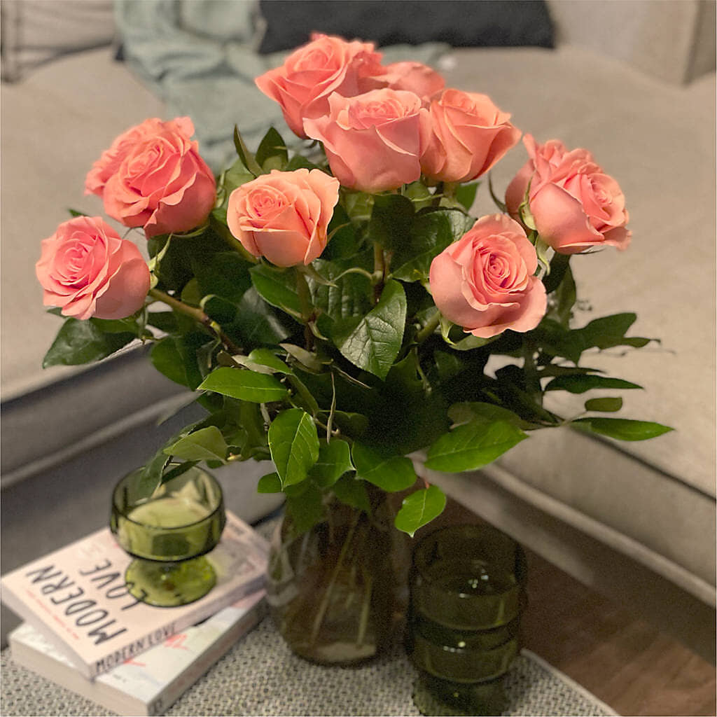 Long Stem Pink Rose Bouquet –  Abell Flower Shop, Abernathy TX