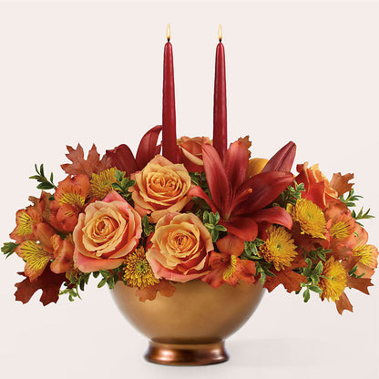 Harvest Table Centerpiece –  Abell Flower Shop, Abernathy TX