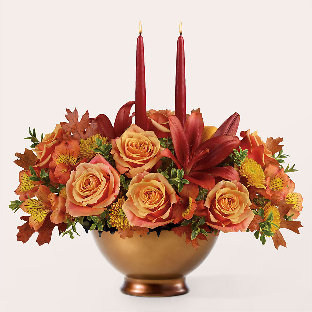Harvest Table Centerpiece –  Abell Flower Shop, Abernathy TX