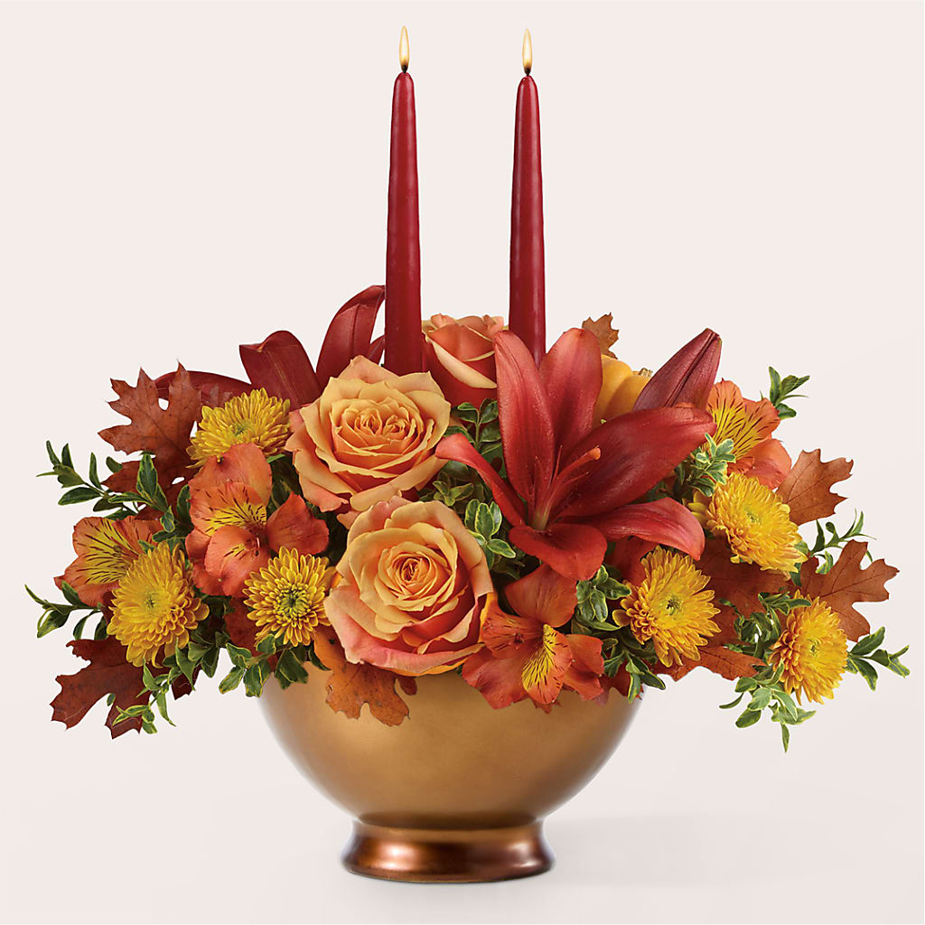 Harvest Table Centerpiece –  Abell Flower Shop, Abernathy TX