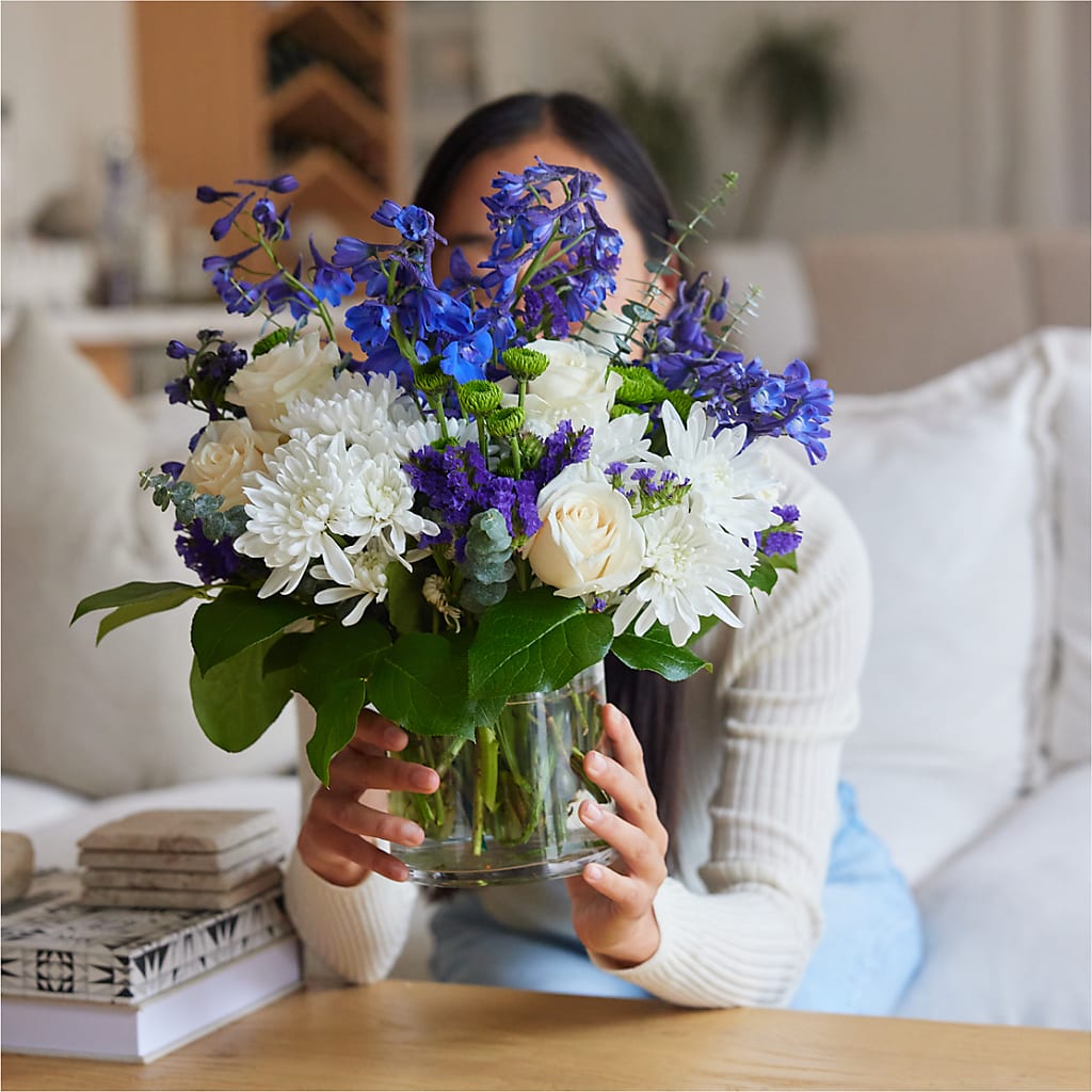 Cerulean Waves Bouquet –  Abell Flower Shop, Abernathy TX