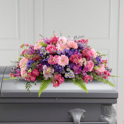 Glorious Garden Casket Spray –  Abell Flower Shop, Abernathy TX