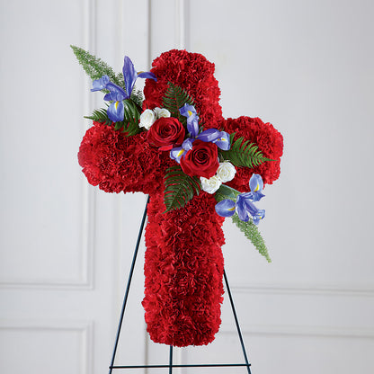 Faithful Hero Floral Cross –  Abell Flower Shop, Abernathy TX