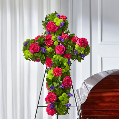 Tribute Rose Floral Cross –  Abell Flower Shop, Abernathy TX