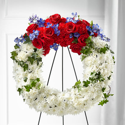 Patriotic Passion Wreath –  Abell Flower Shop, Abernathy TX