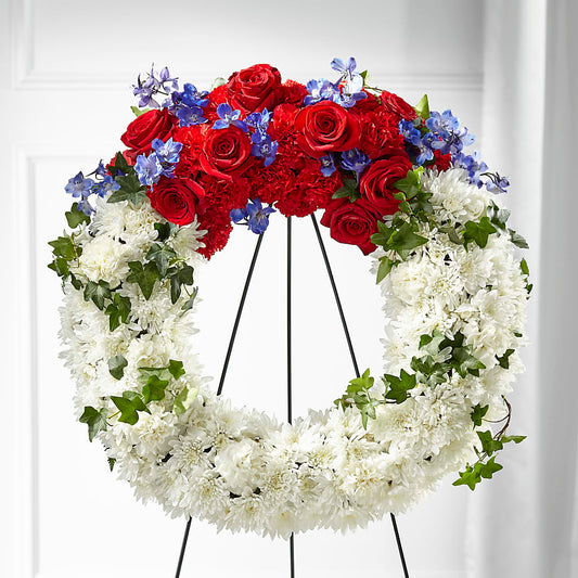 Patriotic Passion Wreath –  Abell Flower Shop, Abernathy TX