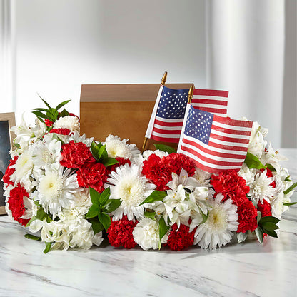 Spirit of Patriotism Cremation Adornment –  Abell Flower Shop, Abernathy TX