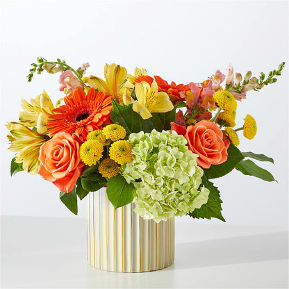 Autumn Sunshine Bouquet with Ivory Vase –  Abell Flower Shop, Abernathy TX