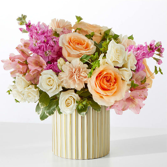 Paradise Bouquet with Ivory Vase –  Abell Flower Shop, Abernathy TX