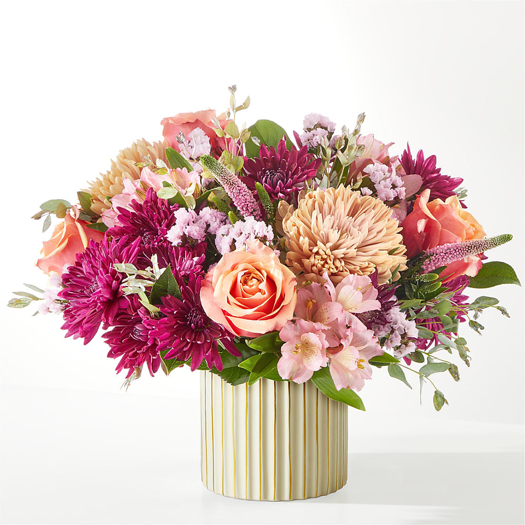 Berry Cobbler Bouquet with Ivory Vase –  Abell Flower Shop, Abernathy TX