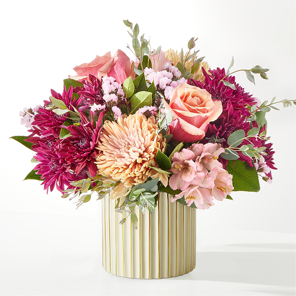 Berry Cobbler Bouquet with Ivory Vase –  Abell Flower Shop, Abernathy TX