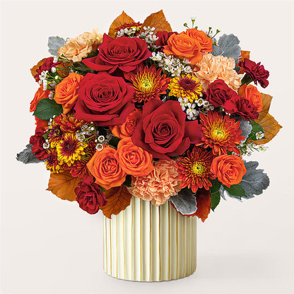 Merlot Bouquet with Ivory Vase –  Abell Flower Shop, Abernathy TX