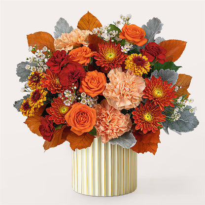 Merlot Bouquet with Ivory Vase –  Abell Flower Shop, Abernathy TX