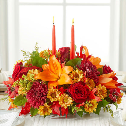 Autumn's Embrace Centerpiece –  Abell Flower Shop, Abernathy TX