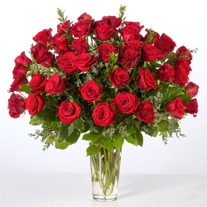 Forever Yours Fifty Stem Red Rose Bouquet –  Abell Flower Shop, Abernathy TX