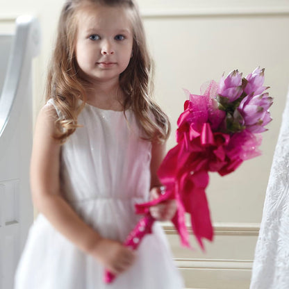 Sparkle Pink Flower Girl Bouquet –  Abell Flower Shop, Abernathy TX